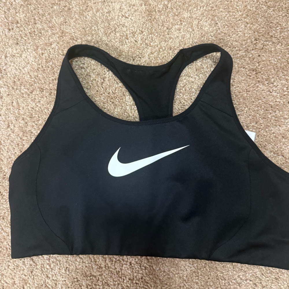 Nike Black Sports Bra with White Swoosh